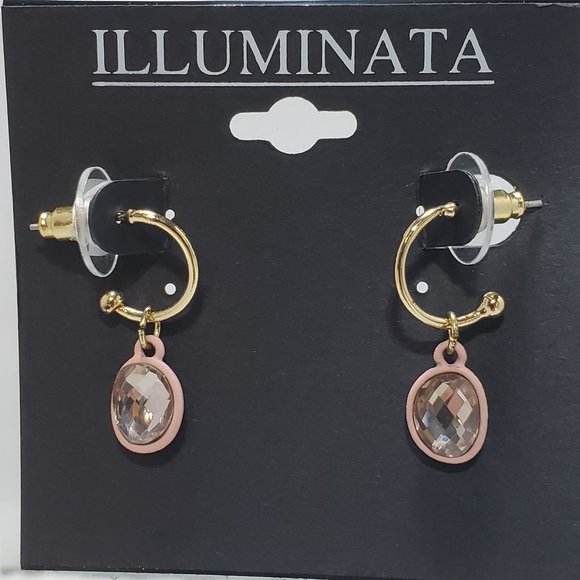 ILLUMINATA pink stone dangle earring - Picture 1 of 4